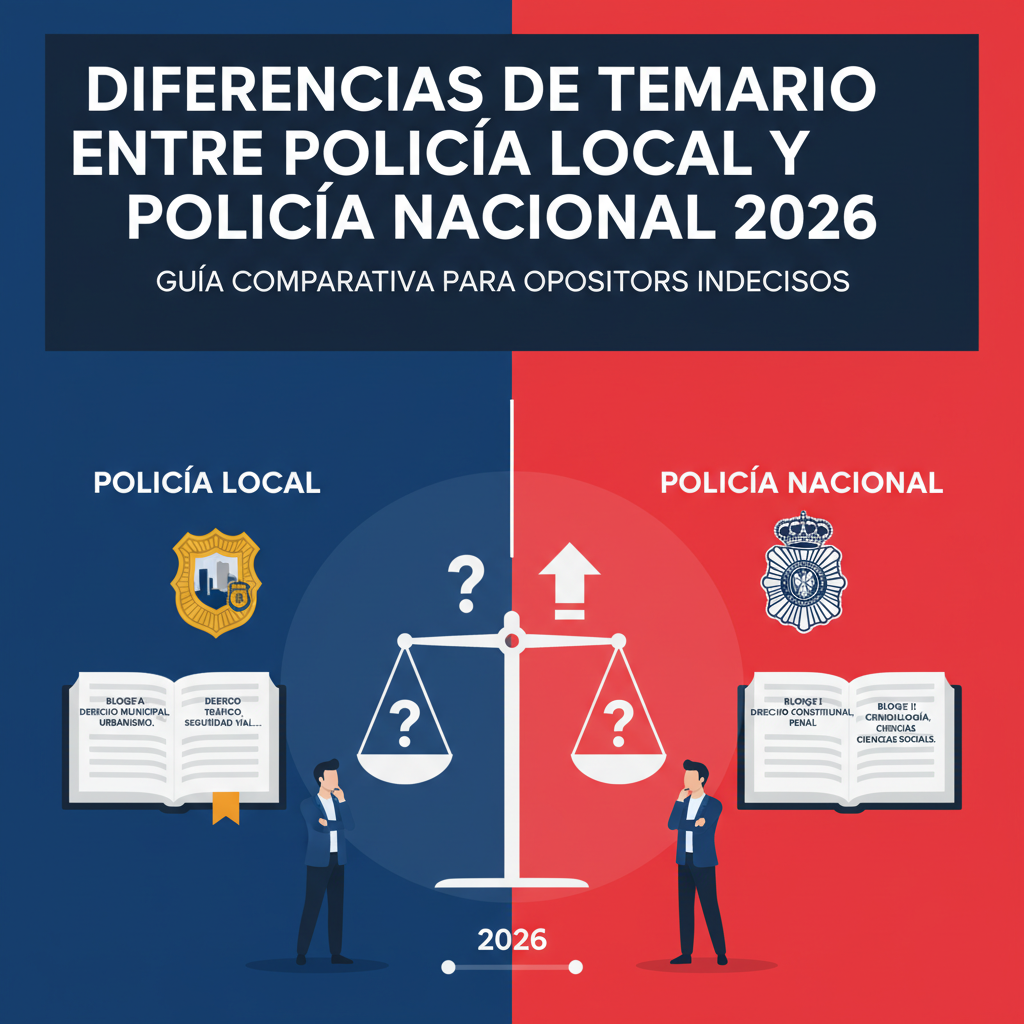 Diferencias de Temario entre Policía Local y Policía Nacional 2026: Guía Comparativa para Opositores Indecisos