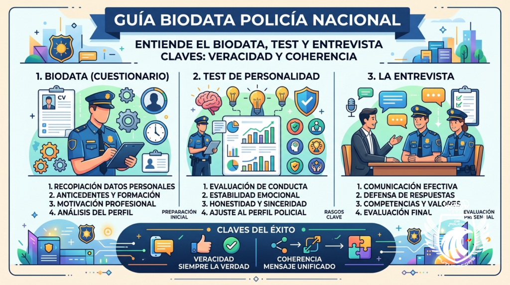 Infografía: Biodata Policía Nacional: guía para opositores