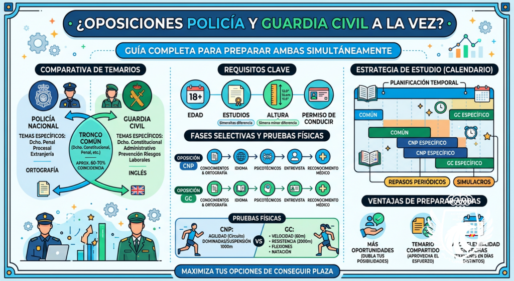 Infografía: ¿Oposiciones Policía Guardia Civil a la vez?