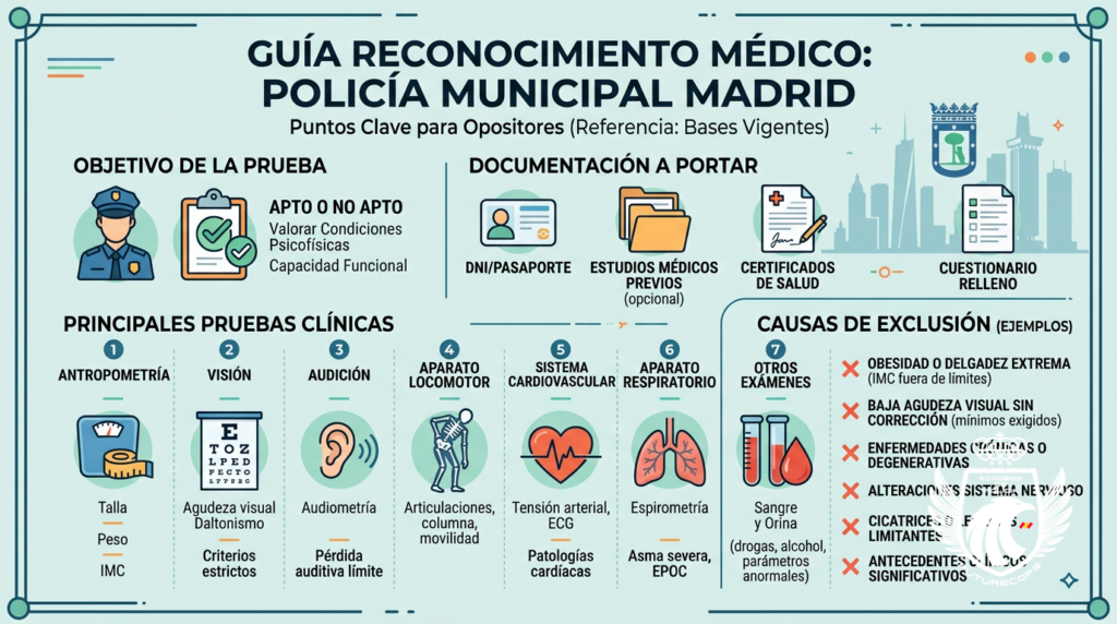 Infografía: Reconocimiento médico Policía Municipal Madrid