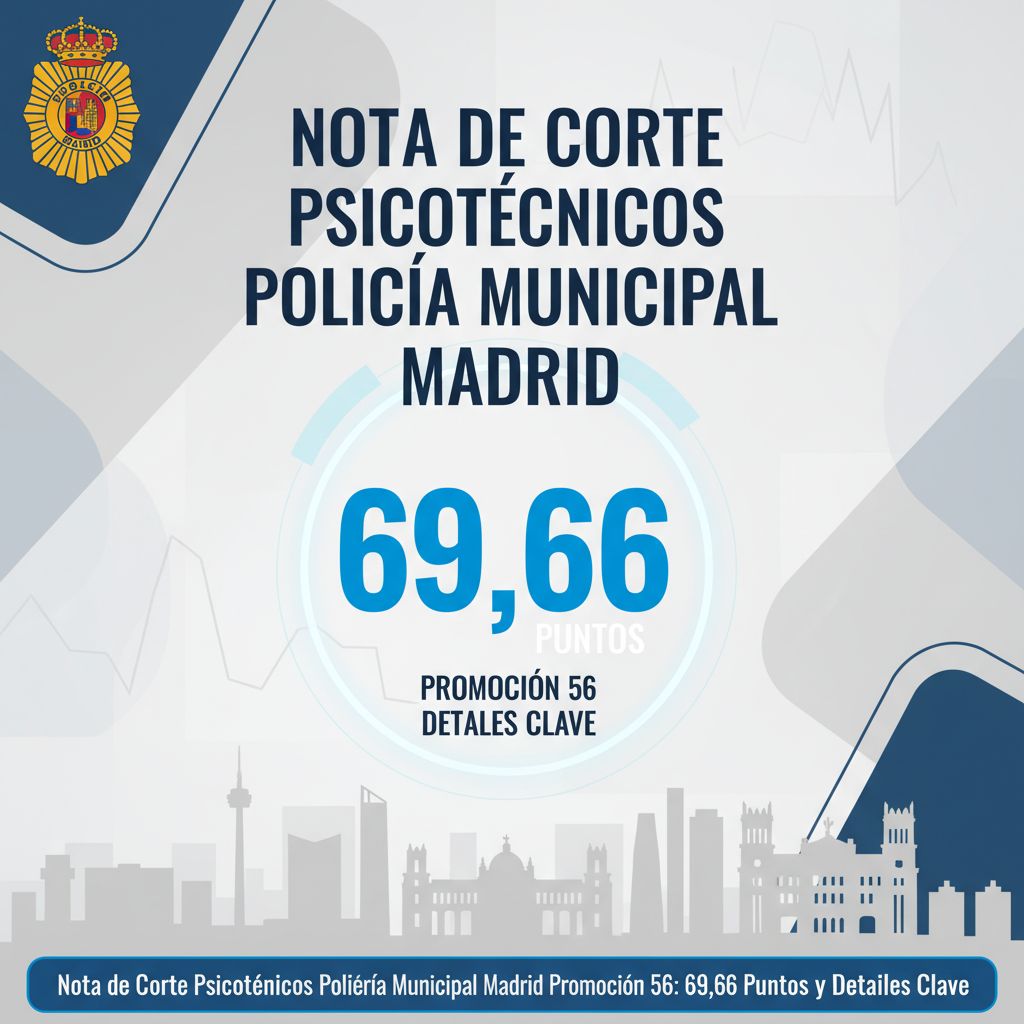 Nota de Corte Psicotécnicos Policía Municipal Madrid Promoción 56: 69,66 Puntos y Detalles Clave