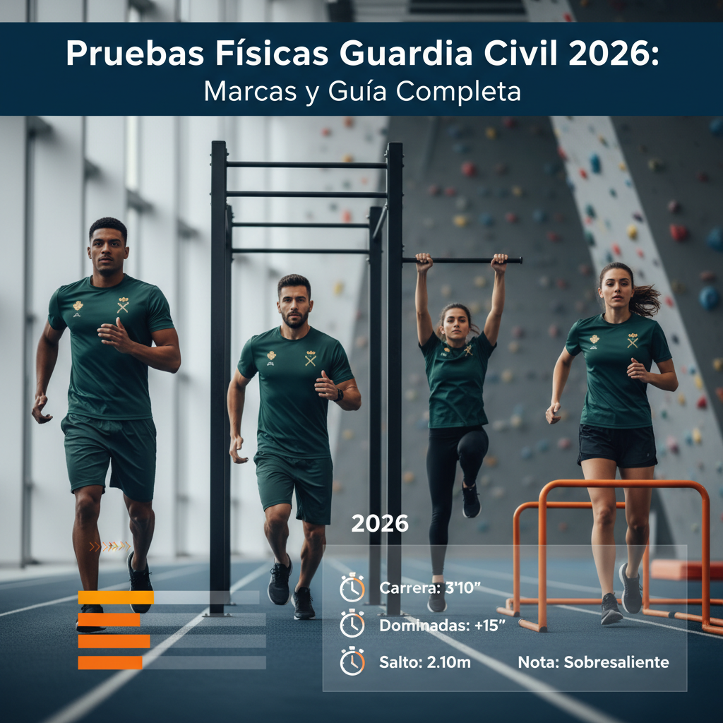 Pruebas Físicas Guardia Civil 2026: Marcas y Guía Completa