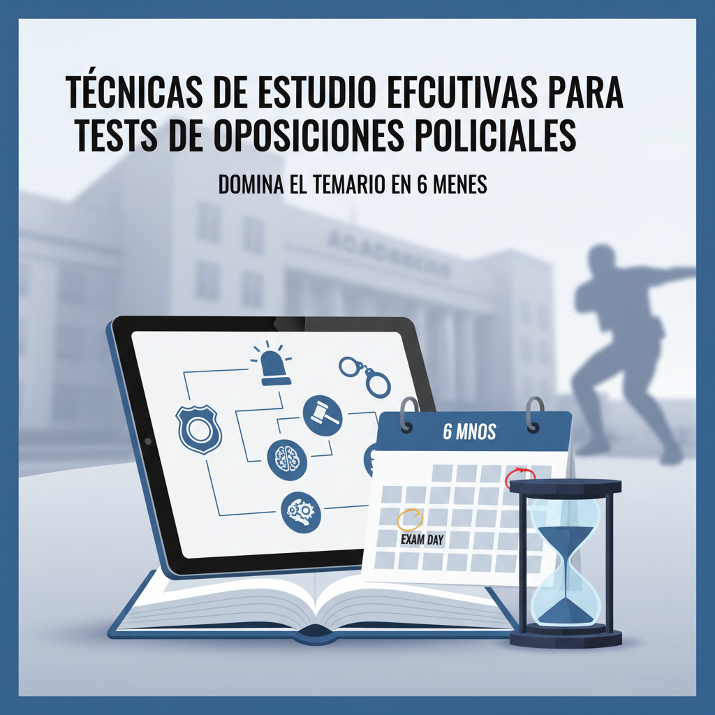 Técnicas de Estudio Efectivas para Tests de Oposiciones Policiales: Domina el Temario en 6 Meses