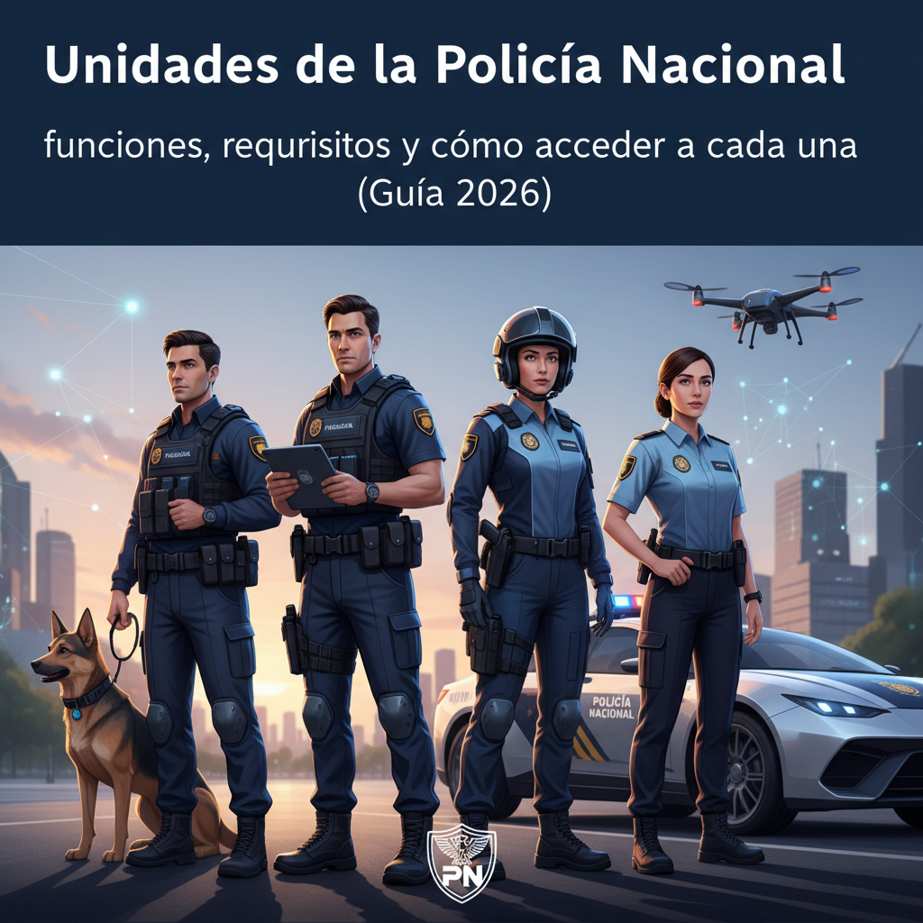 Unidades de la Policía Nacional: funciones, requisitos y cómo acceder a cada una (Guía 2026)